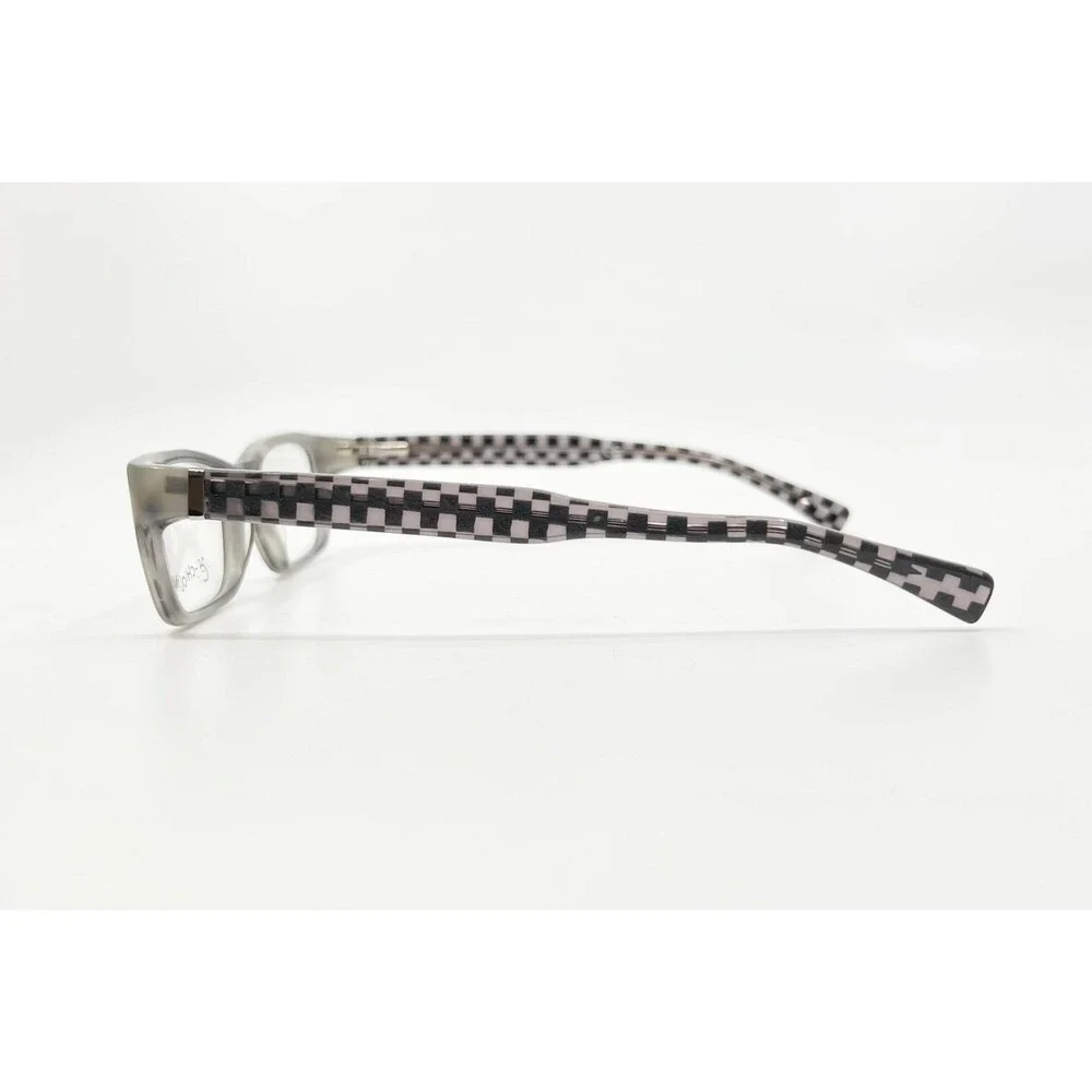 Occhi 1022 Grey Tort Checks Eyeglasses Frames 46-16-130 Womens Rectangle Gray